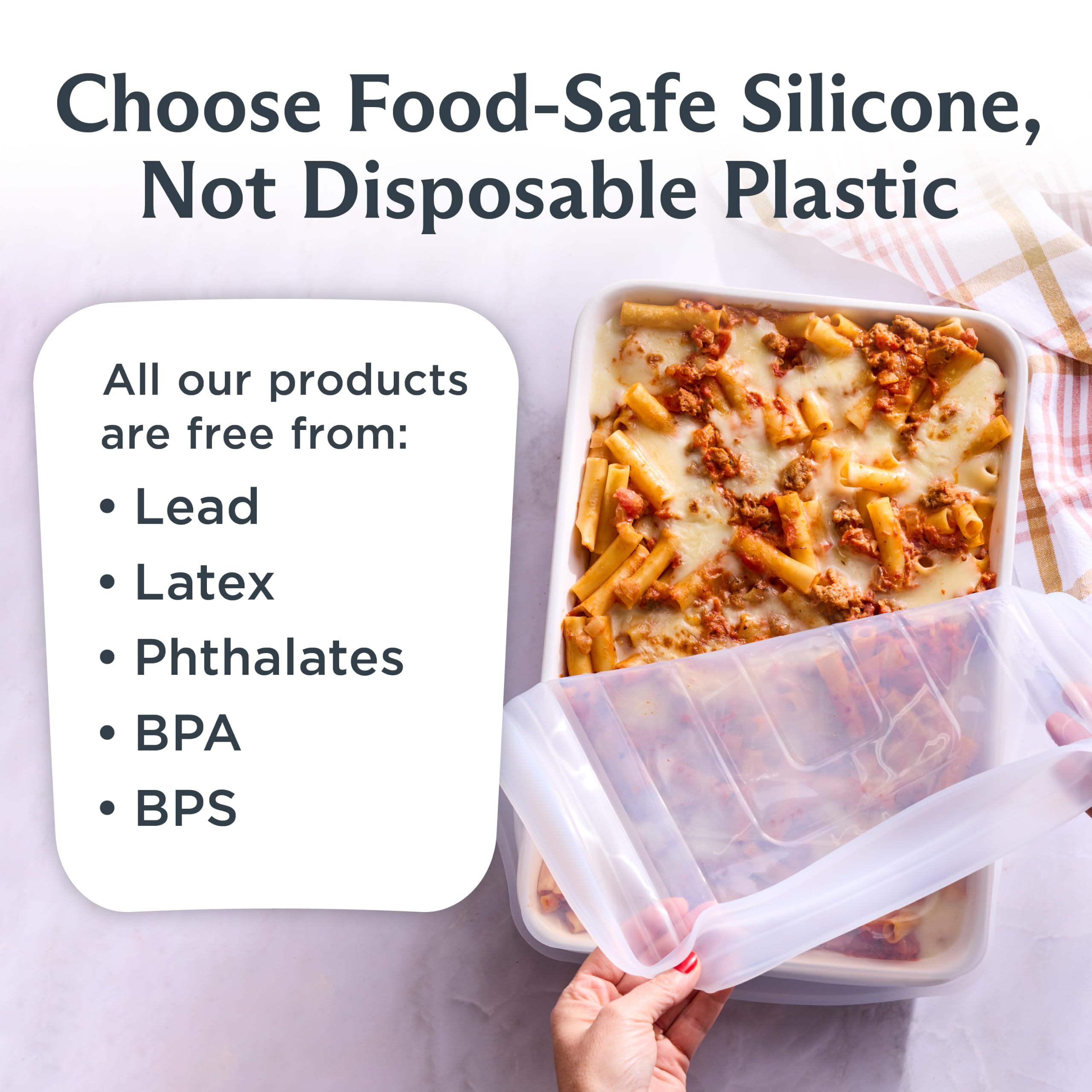 Stasher Silicone Rectangle Lid - Food Cover for 9x13 Pans -6