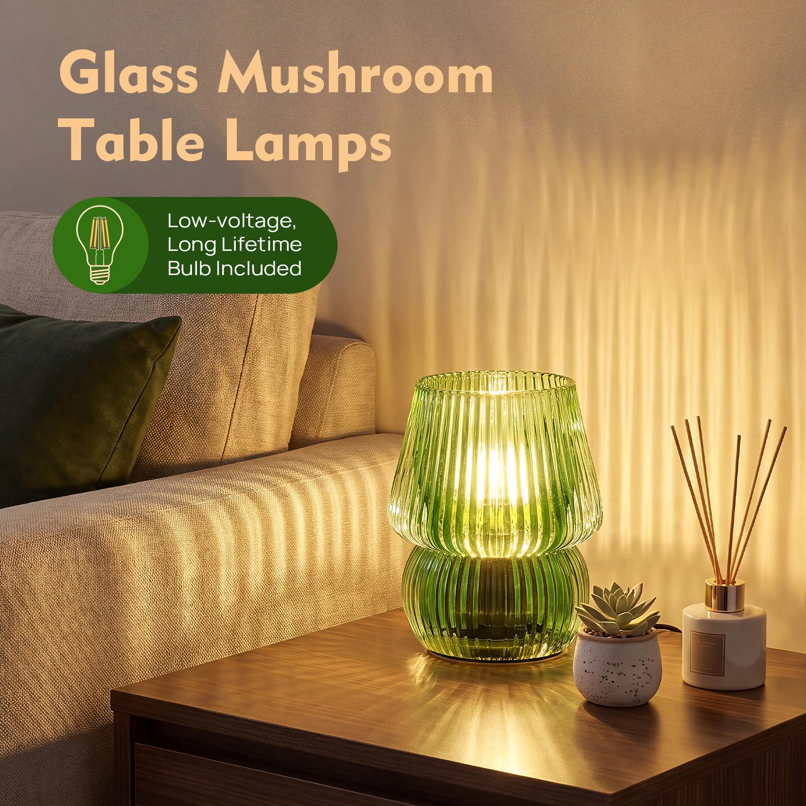 Best Fairy Lamp Vintage Picks for Cozy Rooms in 2026 5 SisiHokai Small Battery Operated Lamp with Timer, Mushroom, Green - product photo