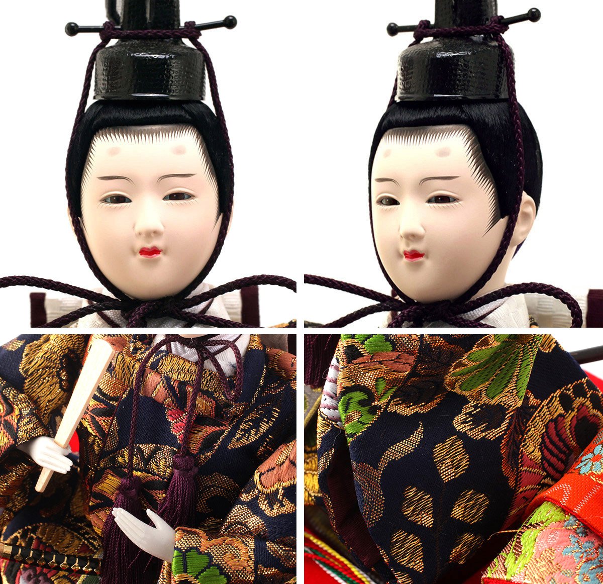 N544【美品】ケース入り雛人形 親王飾り オルゴール・灯り付き 2024年 