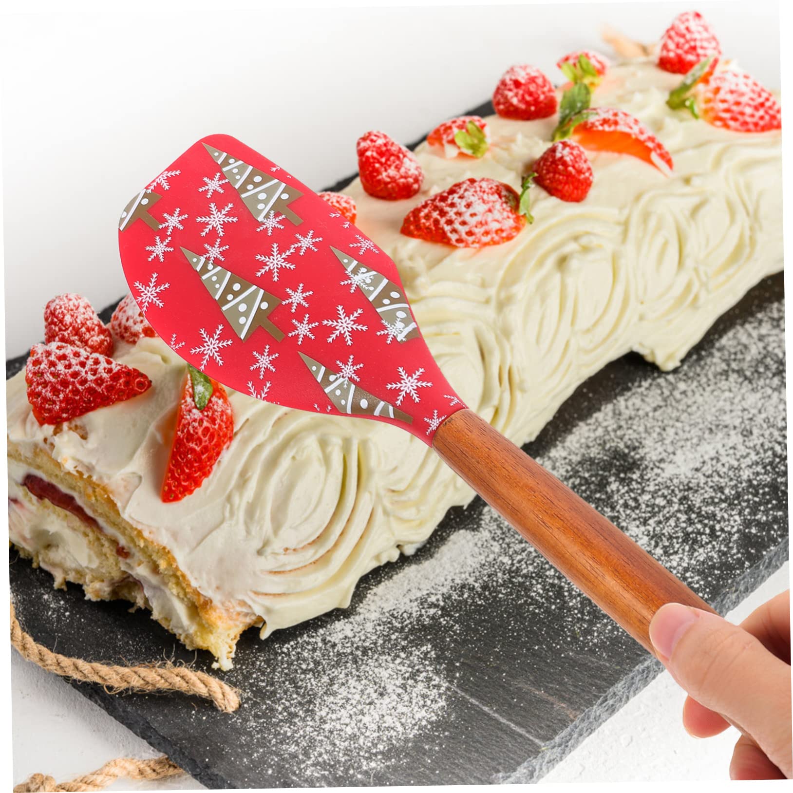 Cabilock 5 Sätze Weihnachtlicher Silikonspatel Zum Gären Von Fondant Tortenausstecher Wender Backzubehör Plätzchenbäcker Kuchendekorationsset Pfannkuchenmacher Flipper 2 Stück * 5
