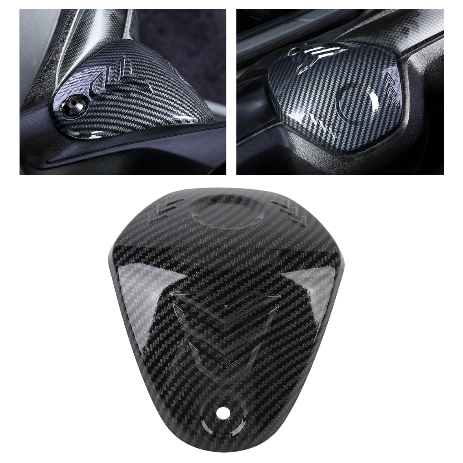 Cubierta Central Superior del Manillar de la Motocicleta Patrón de Fibra de Carbono Resistente a los Arañazos para XMAX 300 2017 a 2022
