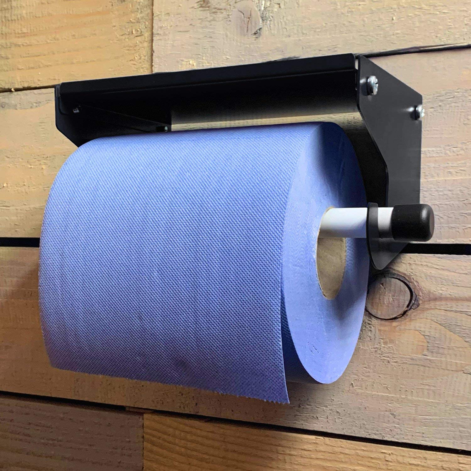 Distributeur de rouleaux de serviettes bleu monté au mur, support de rouleau bleu avec étagère de rangement, distributeur et support industriel de serviettes en papier, idéal pour bureau