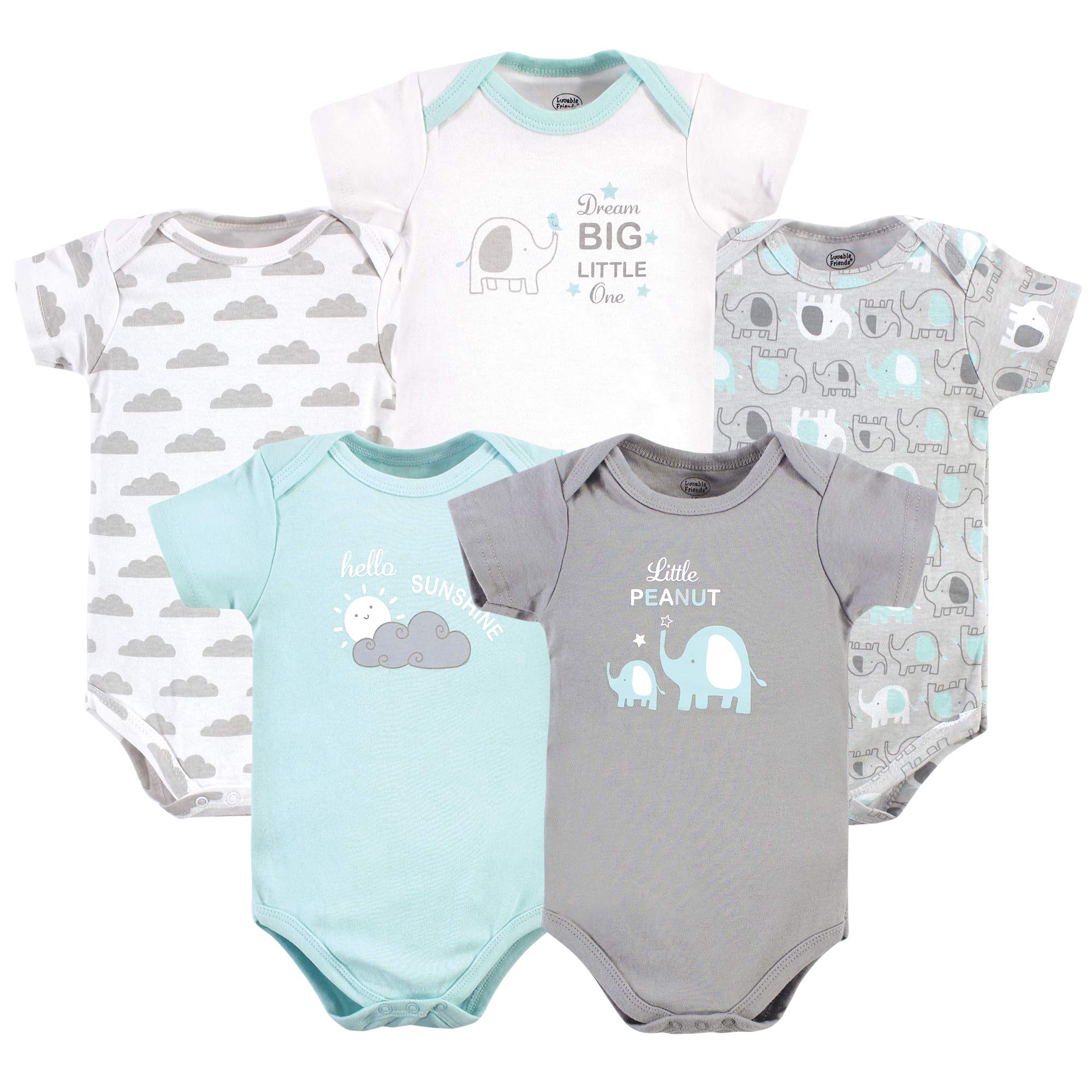 Luvable Friends Unisex Baby Cotton Bodysuits