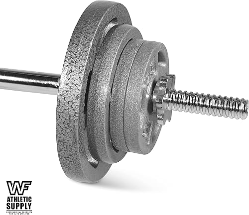 Miniatura 9 de WF Athletic Supply Placa de agarre estándar de hierro fundido de 1 pulgada para entrenamiento de fuerza, tonificación muscular, pérdida de peso y