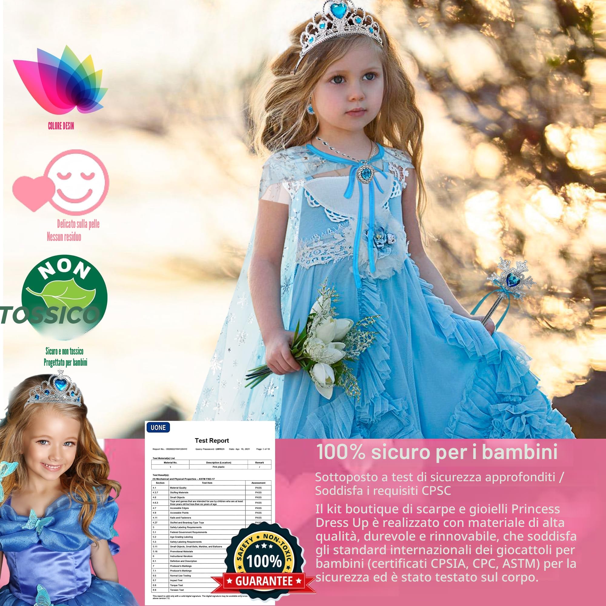 Scarpe Giocattolo Principessa Bambina, 4 Paia e 2 Set di Gioielli da Boutique, Regalo di Compleanno e Natale per Bambine da 3 a 6 Anni
