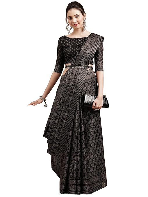 AKHILAM Women&#39;s Bhagalpuri Silk Floral Printed Saree with Unstitched Blouse Piece (Multicolored_GLXS44_Parent)