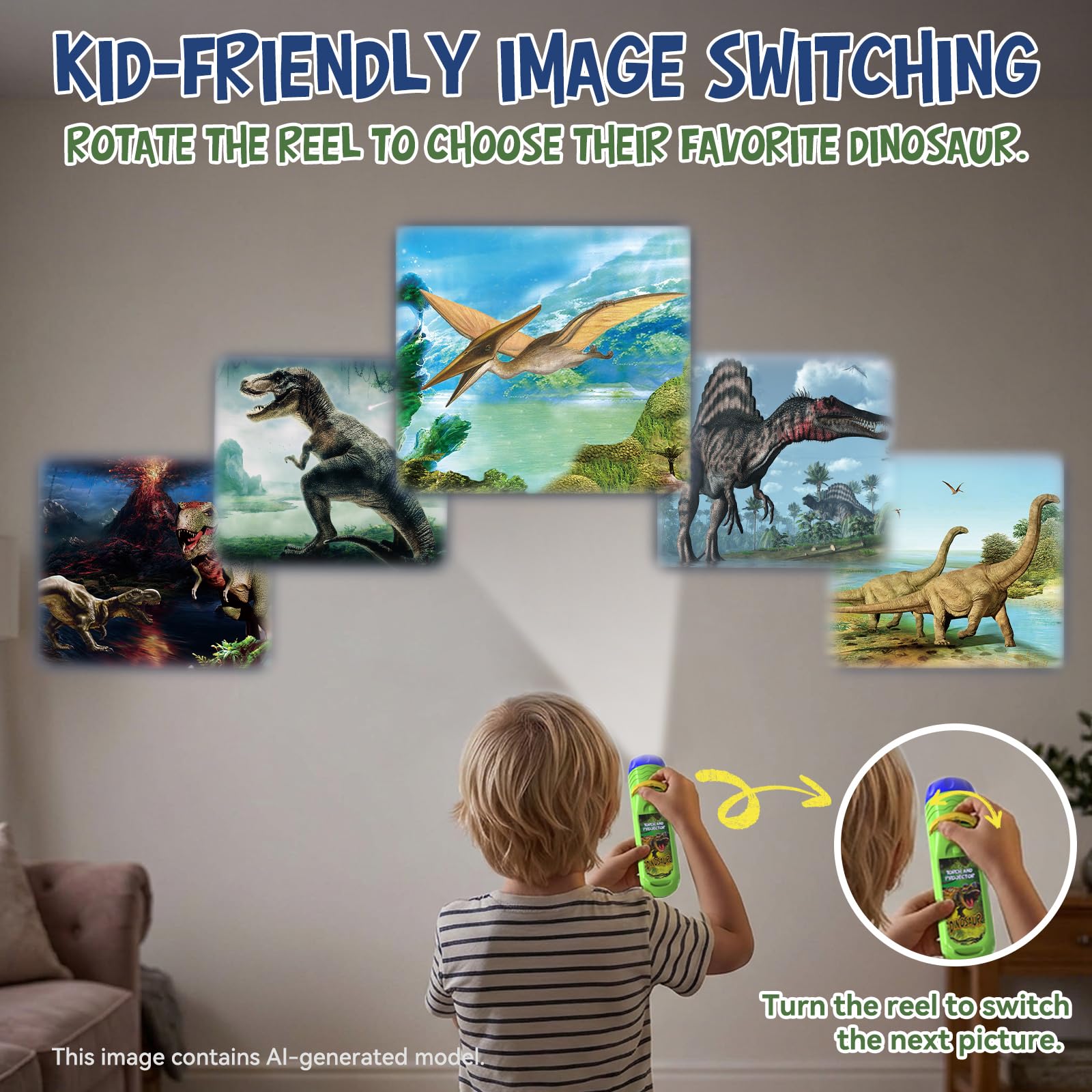Dinosaur Projector Flashlight for Kids - 3-7 Years -7 Dinosaur Projector Flashlight for Kids - 3-7 Years -7
