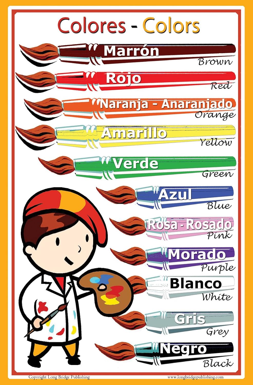 Amazon.com: Long Bridge Publishing Spanish Language School Poster ...