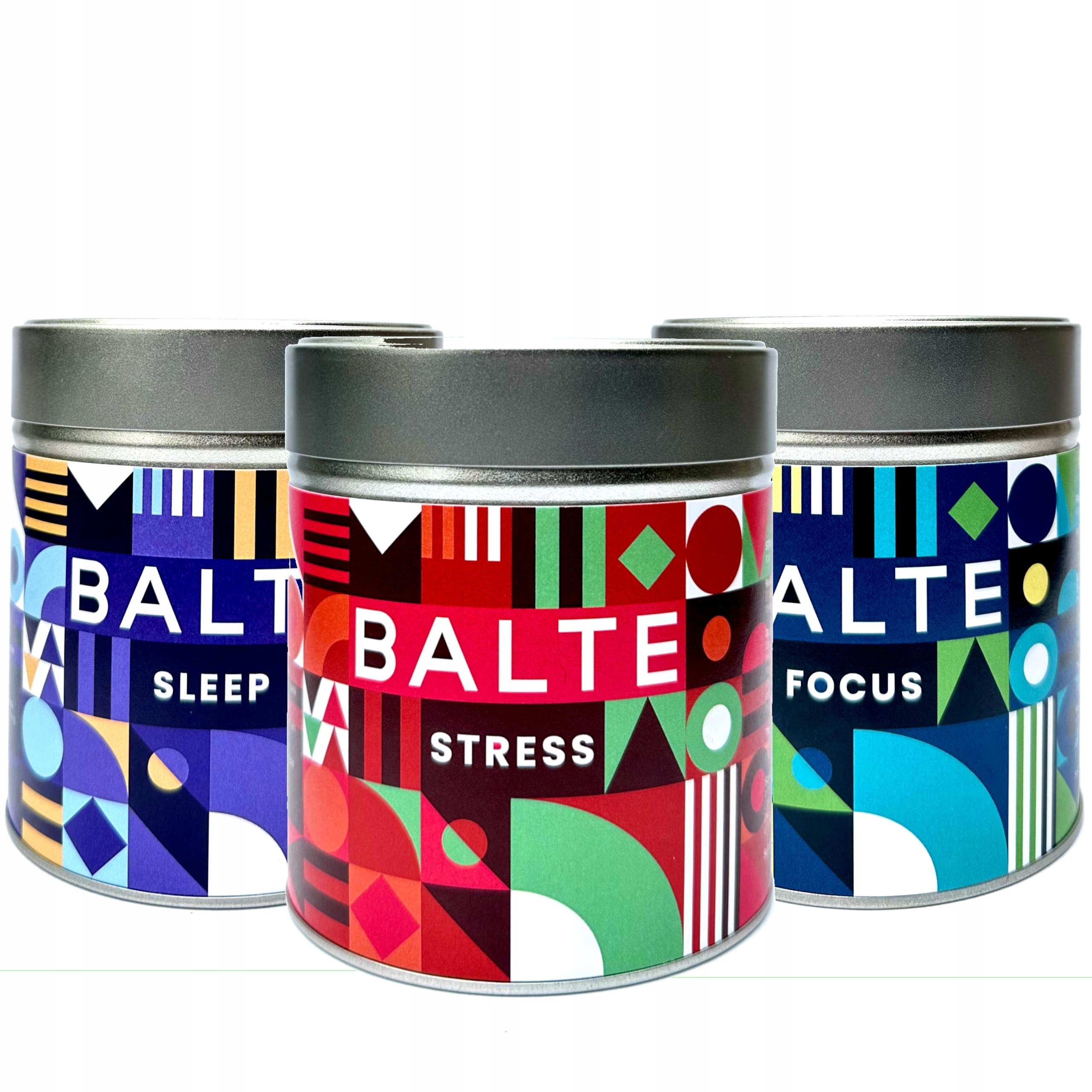 BALTE Zestaw herbat ziołowych funkcjonalnych - Stress, Focus, Sleep, 3x 60g