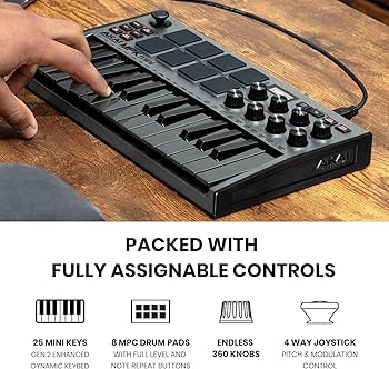 AKAI MPK mini MK3 - MIDIキーボード　グレー Buy Akai MPK Mini MIDI Keyboard Grey | Sam Ash Music