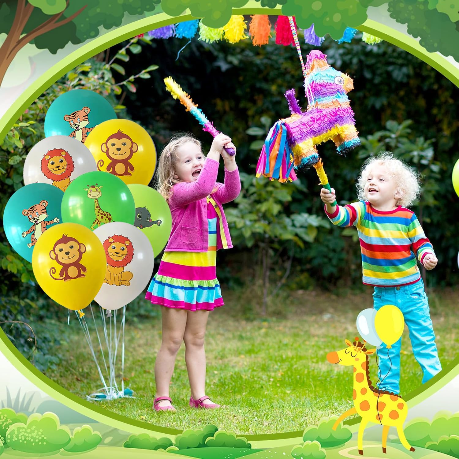 Jungle Safari Balloons - 10 Animal Party Decorations -3 Jungle Safari Balloons - 10 Animal Party Decorations -3