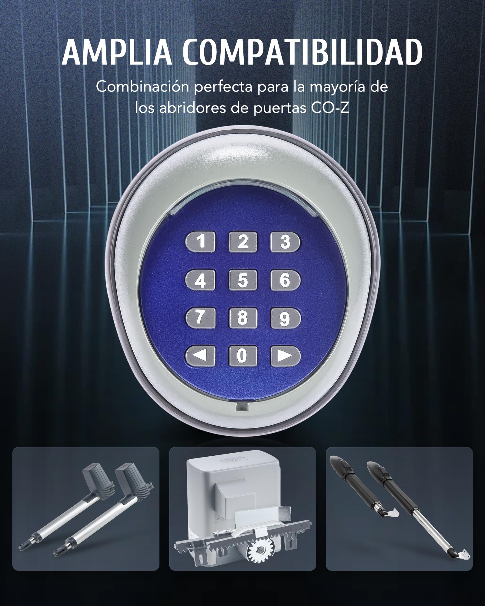 CO-Z Teclado Inalámbrico para Motores Puertas de Marca CO-Z, Sistema de Seguridad para el Hogar con Alcance de 200 m, Transmisor Inteligente sin Cables para Uso Interior y Exterior
