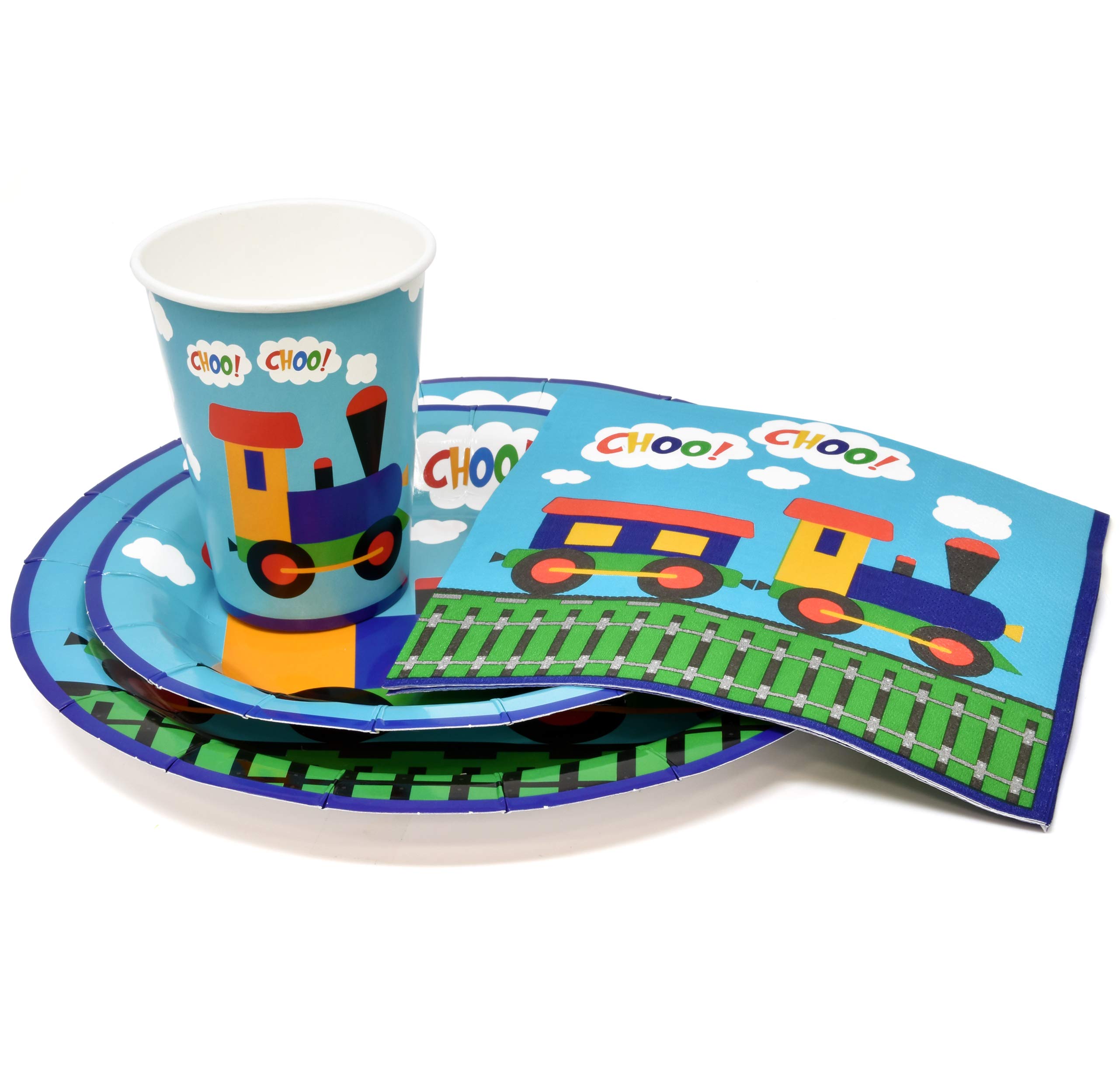Décoration Fête Thème Train - Assiettes, Tasses, Serviettes, Nappe - Tout Inclus Pour Anniversaire Enfant