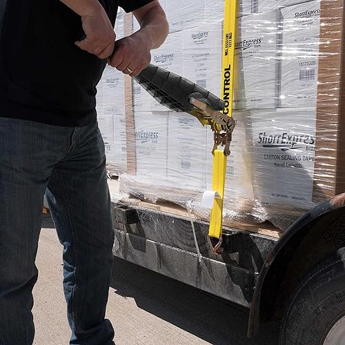 Miniatura 4 de Correa de trinquete, mango de apriete, policarbonato negro, correas de trinquete de amarre para remolques planos y semircamiones, uso para correas