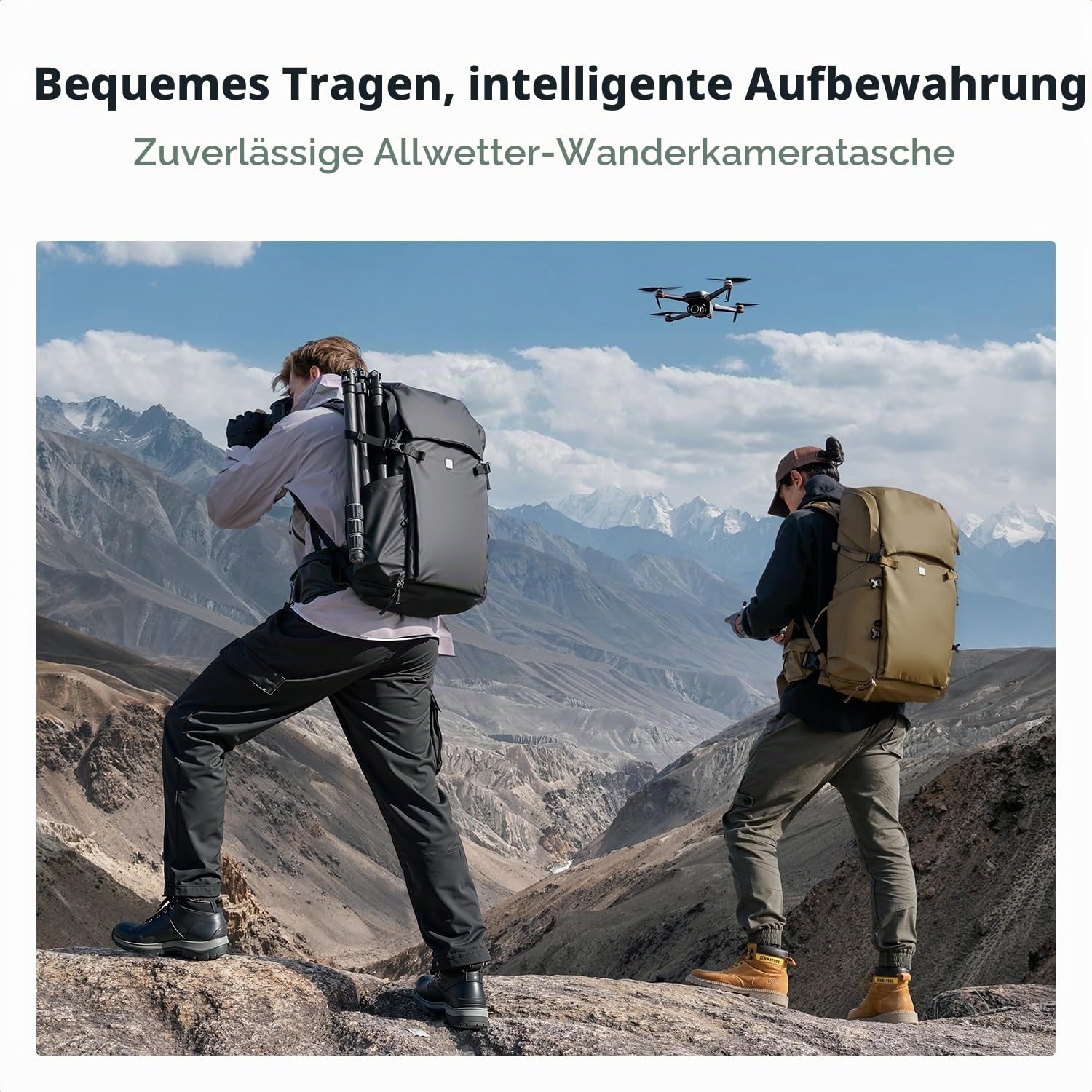 K&F CONCEPT Kamerarucksack 30L, Professionelle Große Fotorucksack, Camera Backpack Wasserdicht, Reiserucksack für DSLR/Stativ/Helm, für 15 Zoll Laptop, Geeignet zum Klettern/Wandern/Reisen