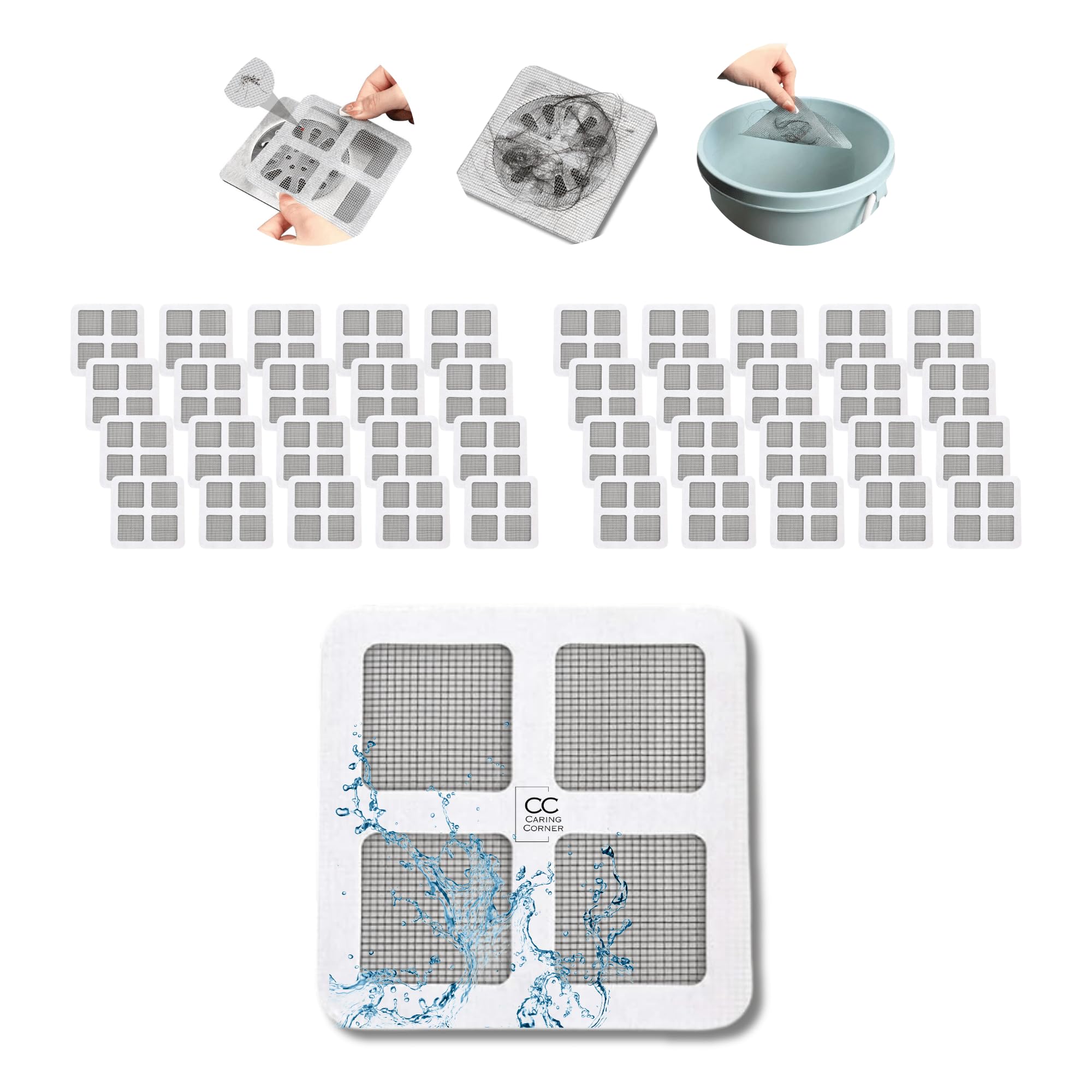 Caring Corner Disposable Drain Cover, Bathroom Net, Kitchen Sink Strainer Sticker for Drainage, Water Filter Stickers, Shower Hair Catcher, Waterproof Self Adhesive Mesh Jali for Insects. (40) (B0DHSMPHFN) Amazon Price History, Amazon Price Tracker