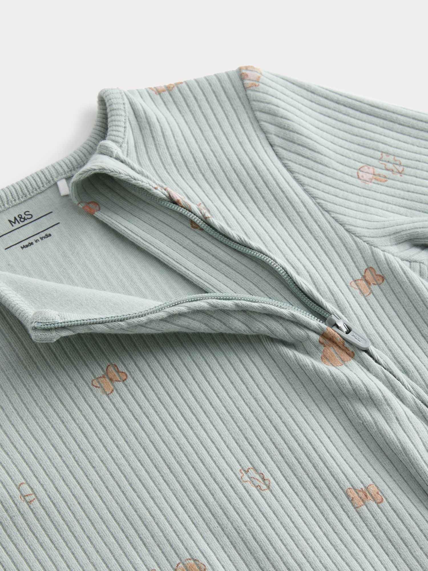 Marks & Spencer Grenouillères Bébé Lot de 3 Imprimé Forêt, Mixte Garçon et Fille, 100% Pur Coton, Coupe Standard, avec Stretch