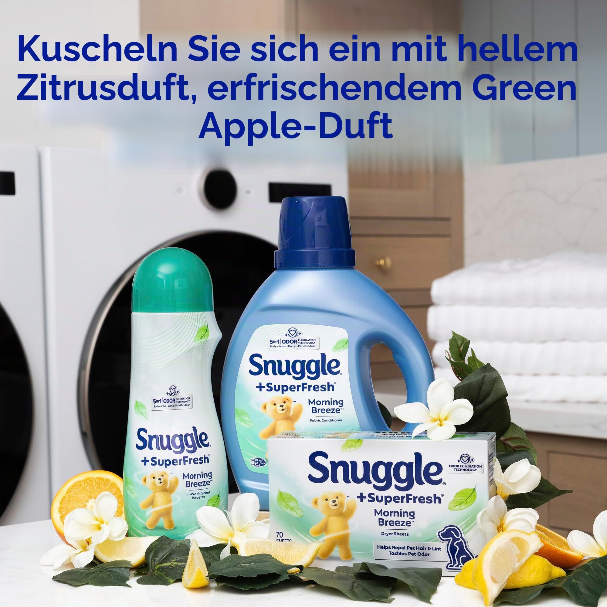 Snuggle Plus Super Fresh Weichspüler für Trockner, mit statischer Kontrolle und Geruchsbeseitigungstechnologie