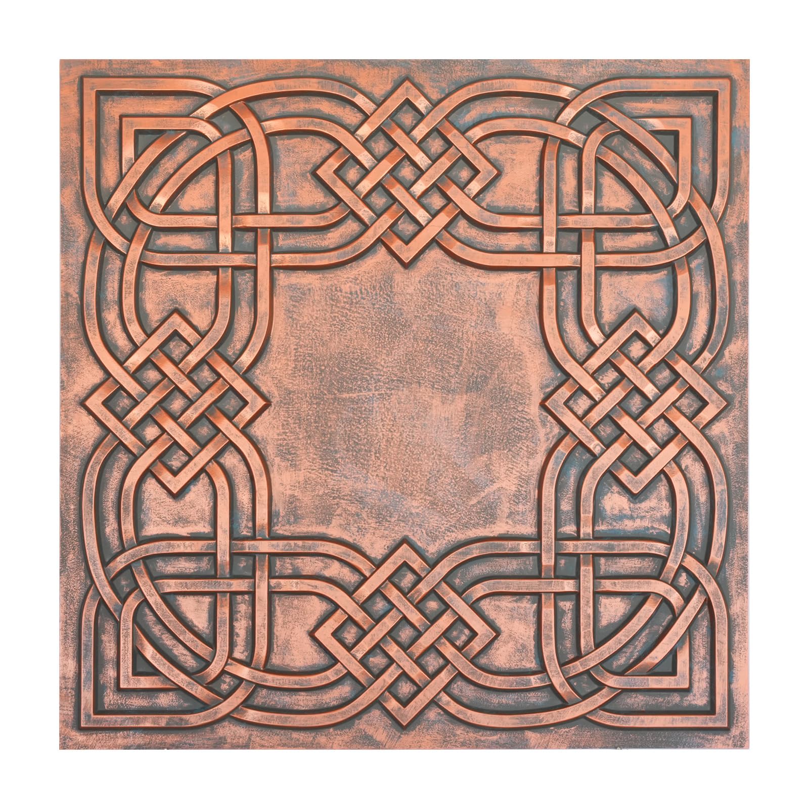 Paintsdecor Rustic Copper Tin Ceiling Tiles Peel And Stick, Easy To Install Pvc Panels, (10-Pack,40 Sq.ft) Wall Decor For Bar Cafe Club Pl61 10Piece (Rustic Copper)