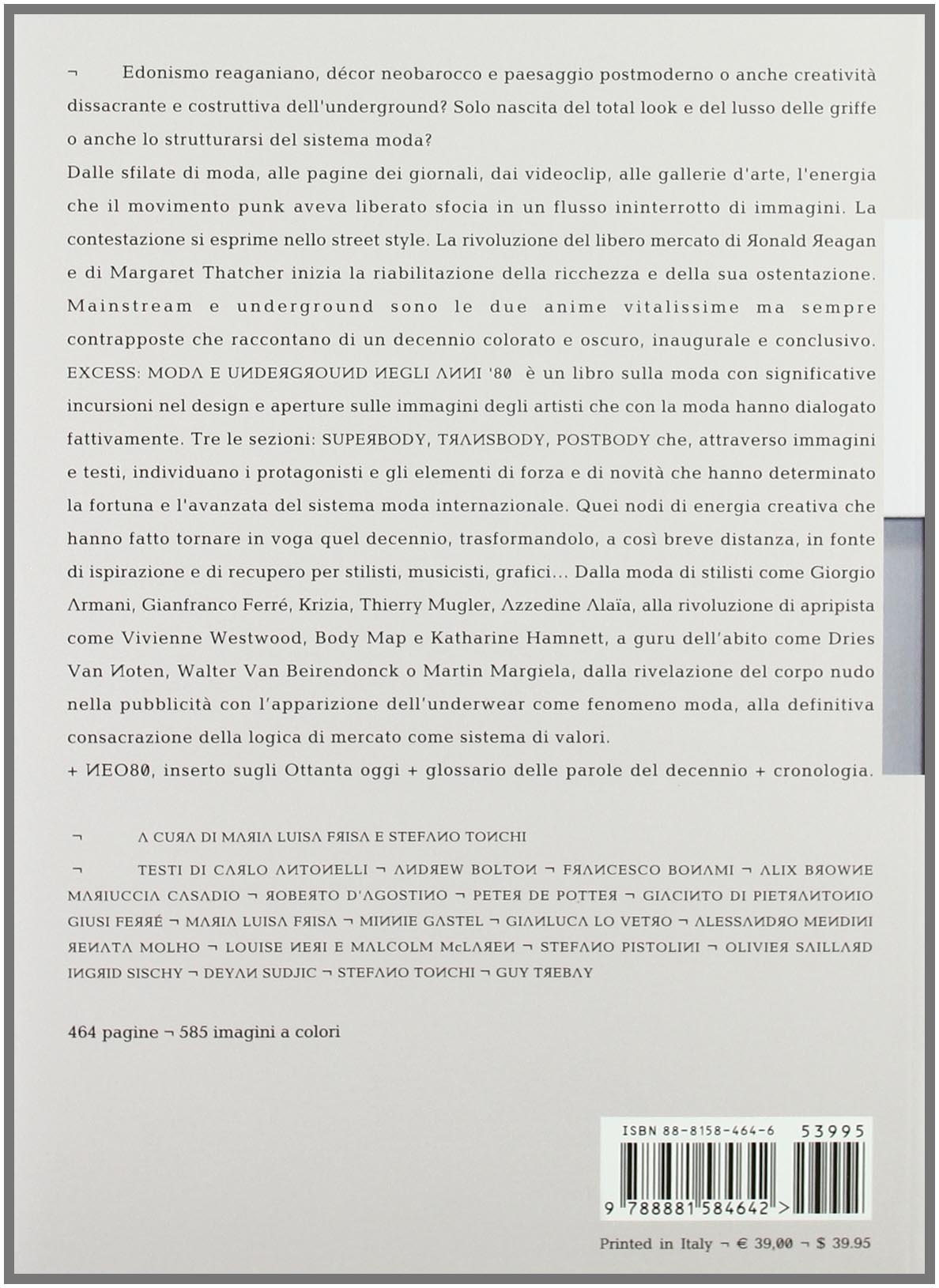 Excess. Moda e underground negli anni '80