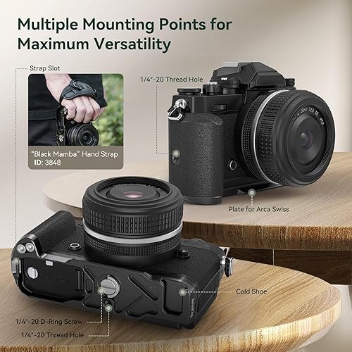 Miniatura 7 de SmallRig Z fc 4263 - Soporte de agarre en forma de L para cámara Nikon Z fc, mango lateral de estilo retro con agujero roscado de 14"-20, zapata