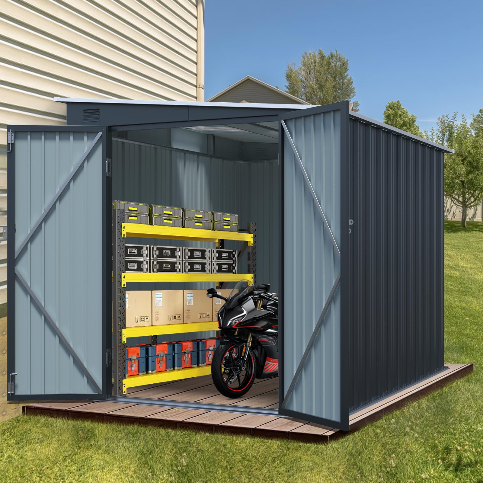Amazon.com : Jaxenor 6x8FT Outdoor Storage Shed with Lockable