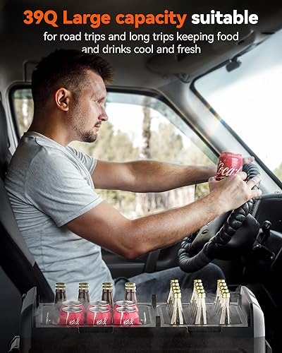 Miniatura 2 de WOLFBOX Refrigerador de coche de 12 V, refrigerador de coche de doble zona de 40 cuartos de galón, congelador portátil (-8   68 ) con 1224 V CC