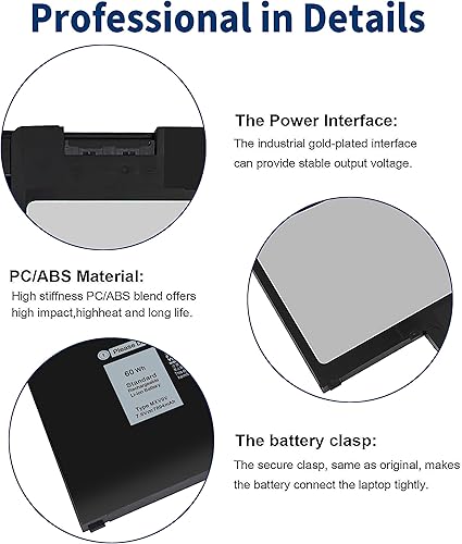 Miniatura 4 de Tevelmick Batería para portátil MXV9V de 60WH para Dell Latitude 5300 E5300 5310 E5310 7300 E7300 7400 E7400, Latitude 5300 5310 2 en 1, para