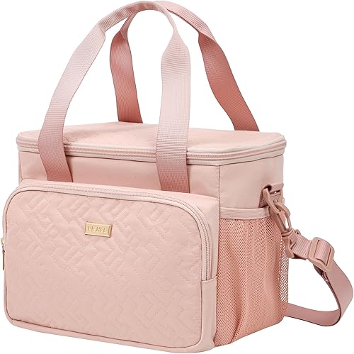 NISHEL Lonchera para mujer con correa para el hombro, bolsa térmica aislada y reutilizable, compartimento térmico a prueba de fugas, soporte para