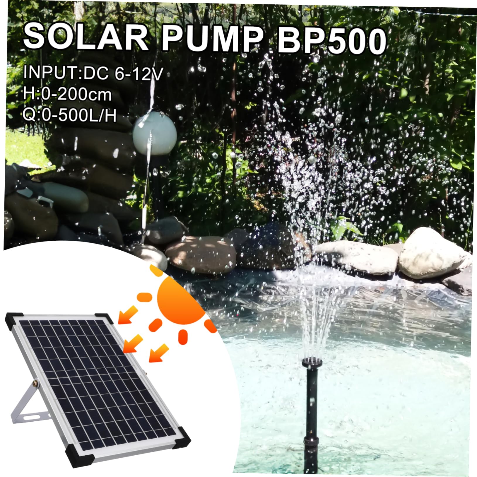 FUNOMOCYA Lar Water Pump 10w Solar Fountain Pump Easy Install Outdoor Solar-Powered Fountain for Garden Pond