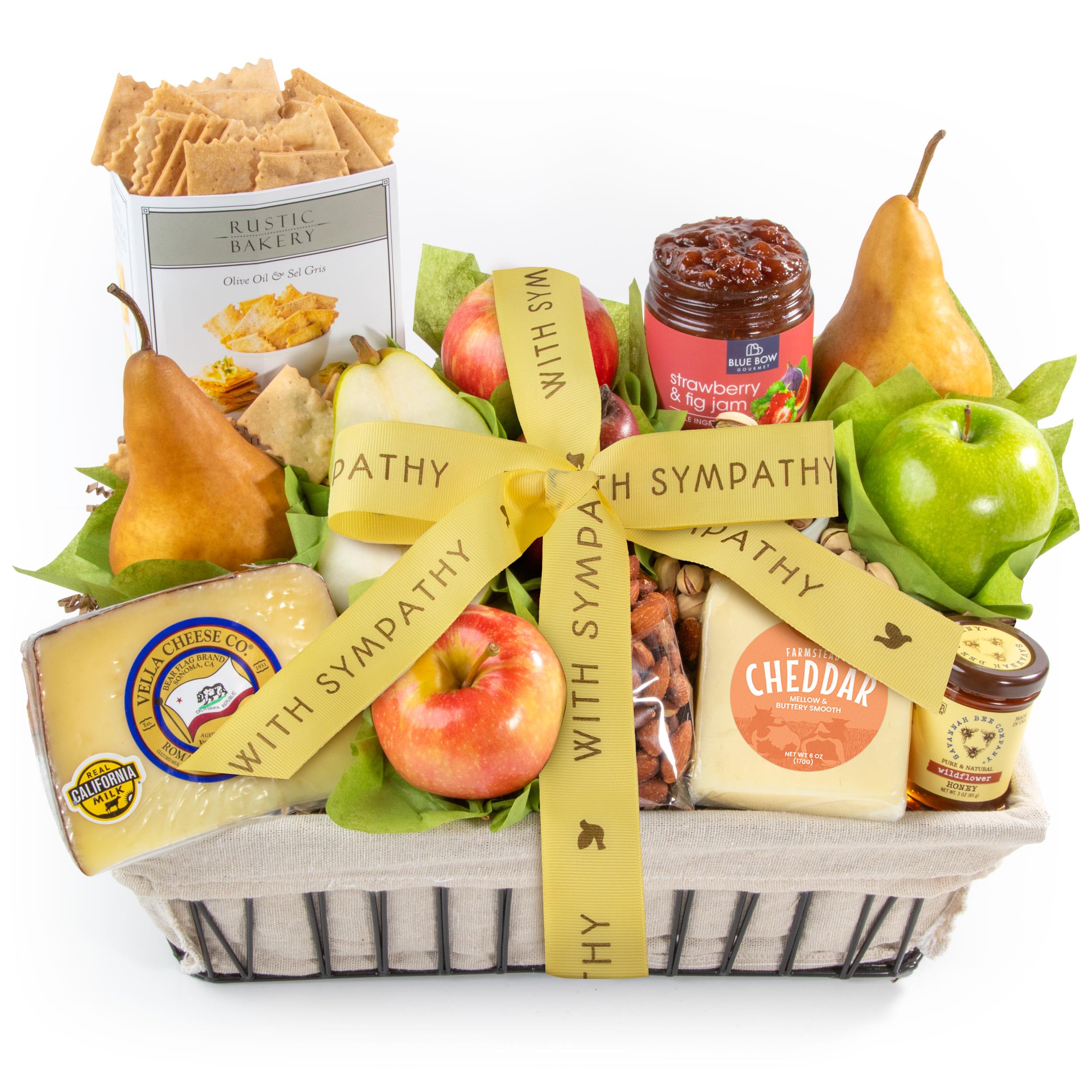 A Gift Inside With Sympathy California Farmstead Fruit Gift Basket
