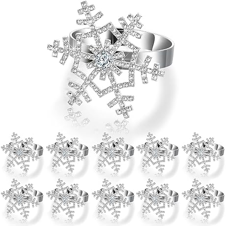 Boao Silver Snowflake Napkin Rings: Festive Charm for Your Table
