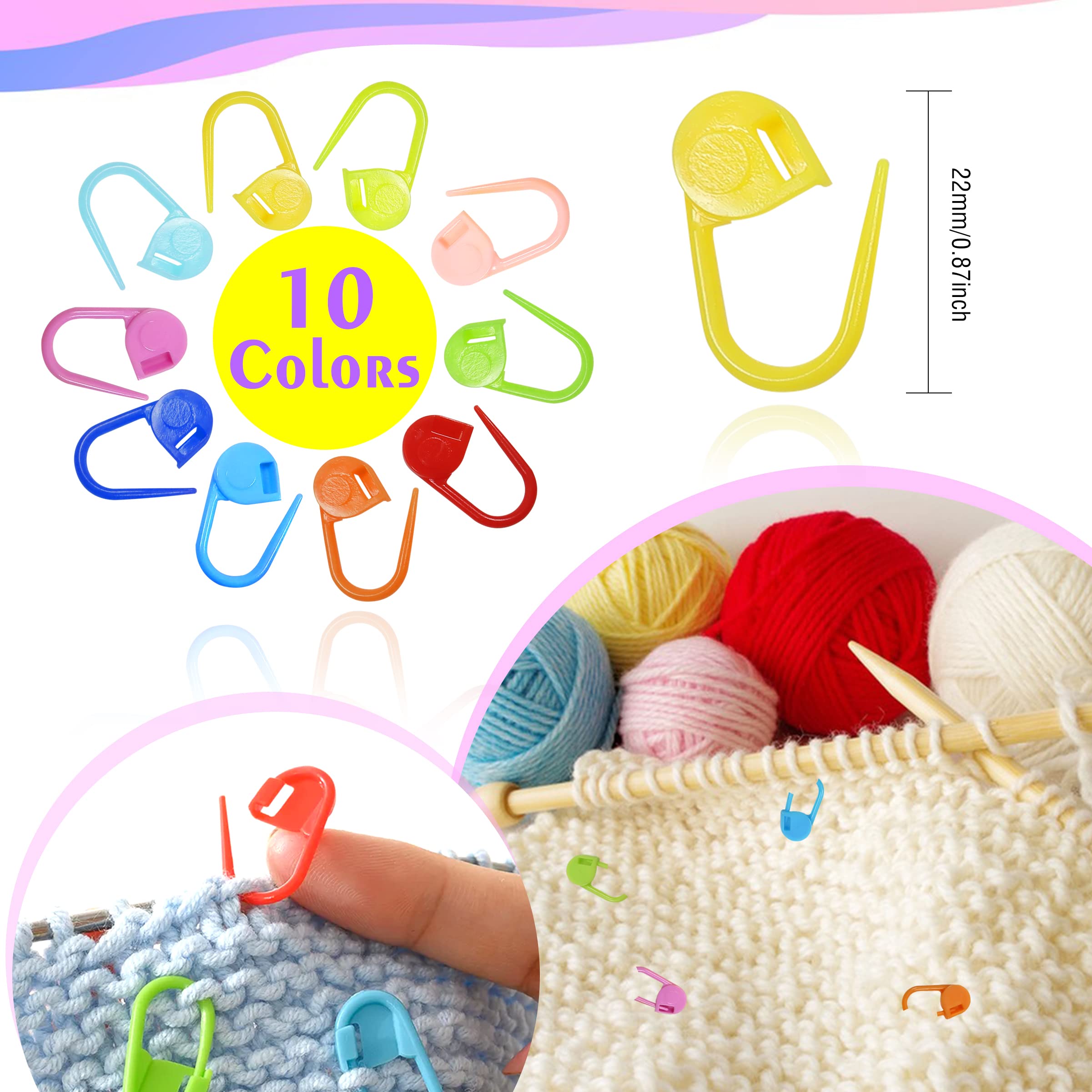 Lot De 10 Anneaux De Crochet Réglables Pour Tricot