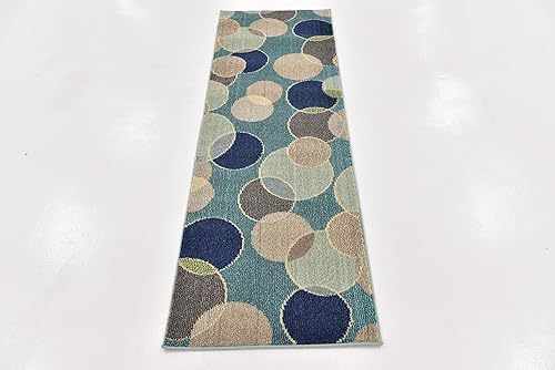 Miniatura 3 de Unique Loom Chromatic Collection - Alfombra moderna bokeh y vibrante abstracta para cualquier decoración del hogar, 2 pies 2 pulgadas x 6 pies 7