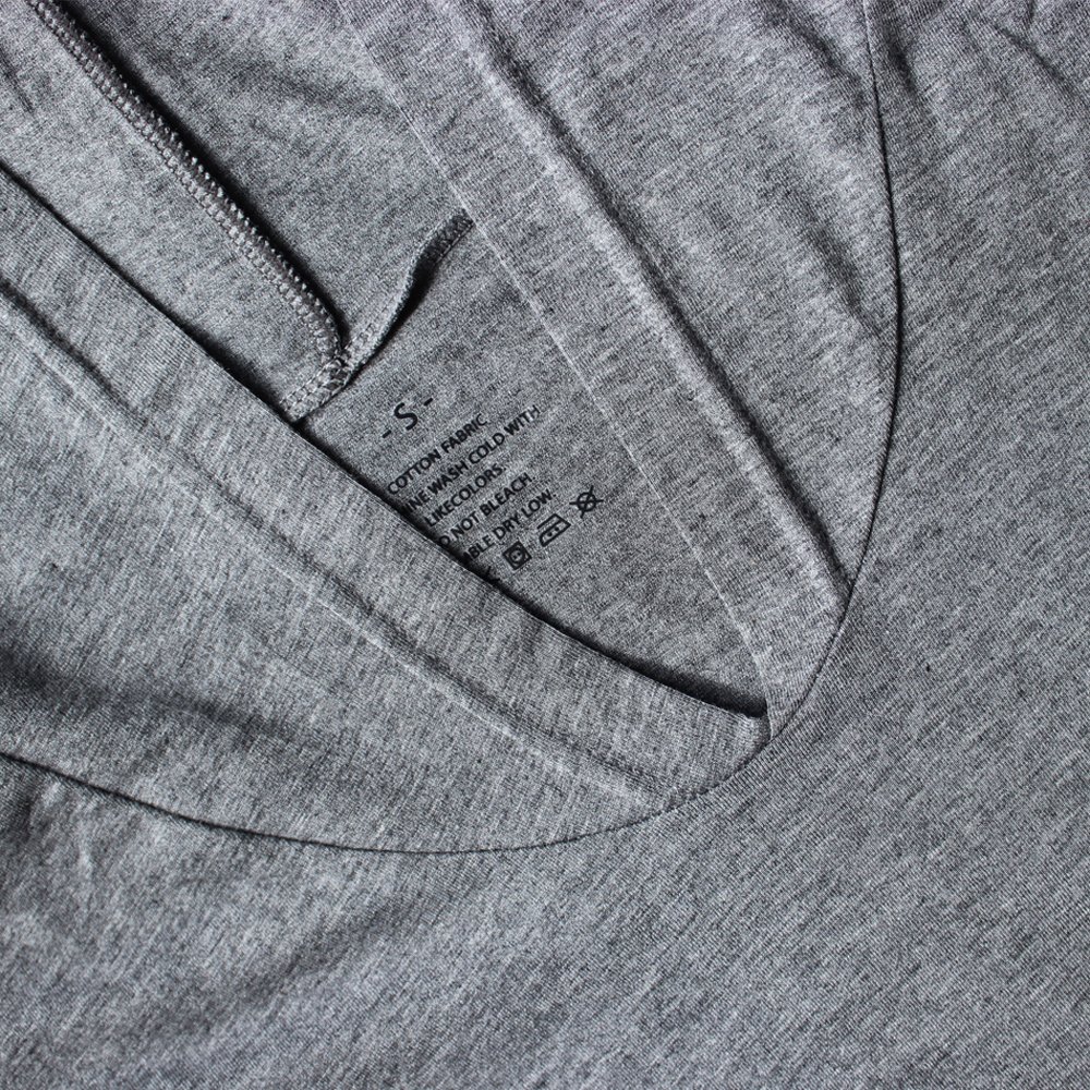 Muscle Alive Uomo Manica Lunga Felpa con Cappuccio Elastico Leggero Felpe Poliestere e Spandex - 5