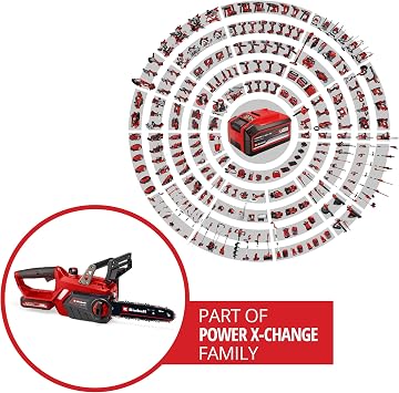 Einhell Akülü Zincirli Testere GE-LC 18/25-1 Li Kit Power X-Change (18 V, 23 cm kesim uzunluğu, 4,5 m/s zincir hızı, otomatik zincir yağlama, 1x 3,0 Ah akü + şarj cihazı dahildir) - 4501760 | PXC | 18 V | 23 cm kesme uzunluğu | 4,5 m/s kesme hızı | otomatik. Zincir yağlama | 3,0 Ah akü ve şarj cihazı