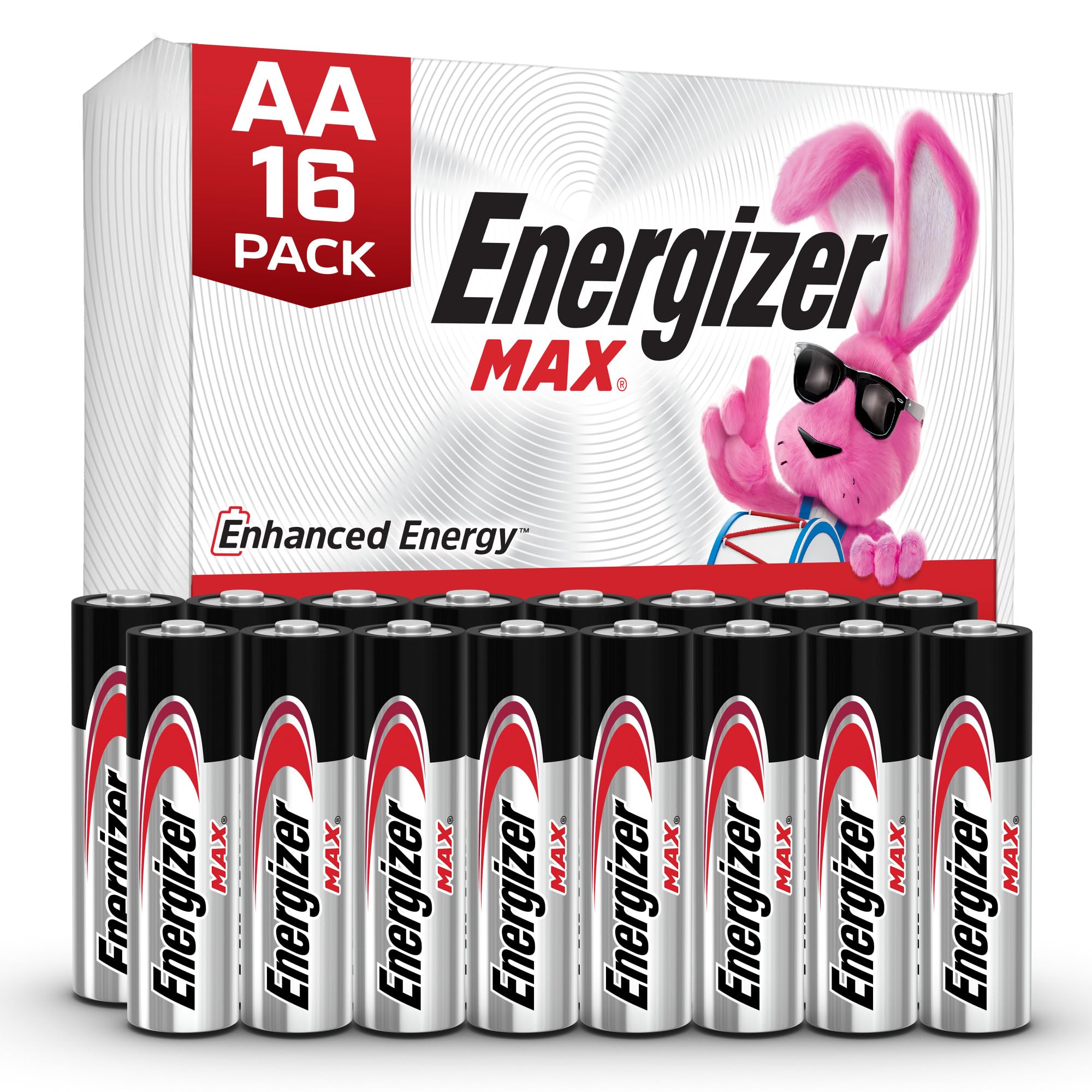 Energizer MAX AA Batteries (16 Pack), Double A Alkaline Batteries