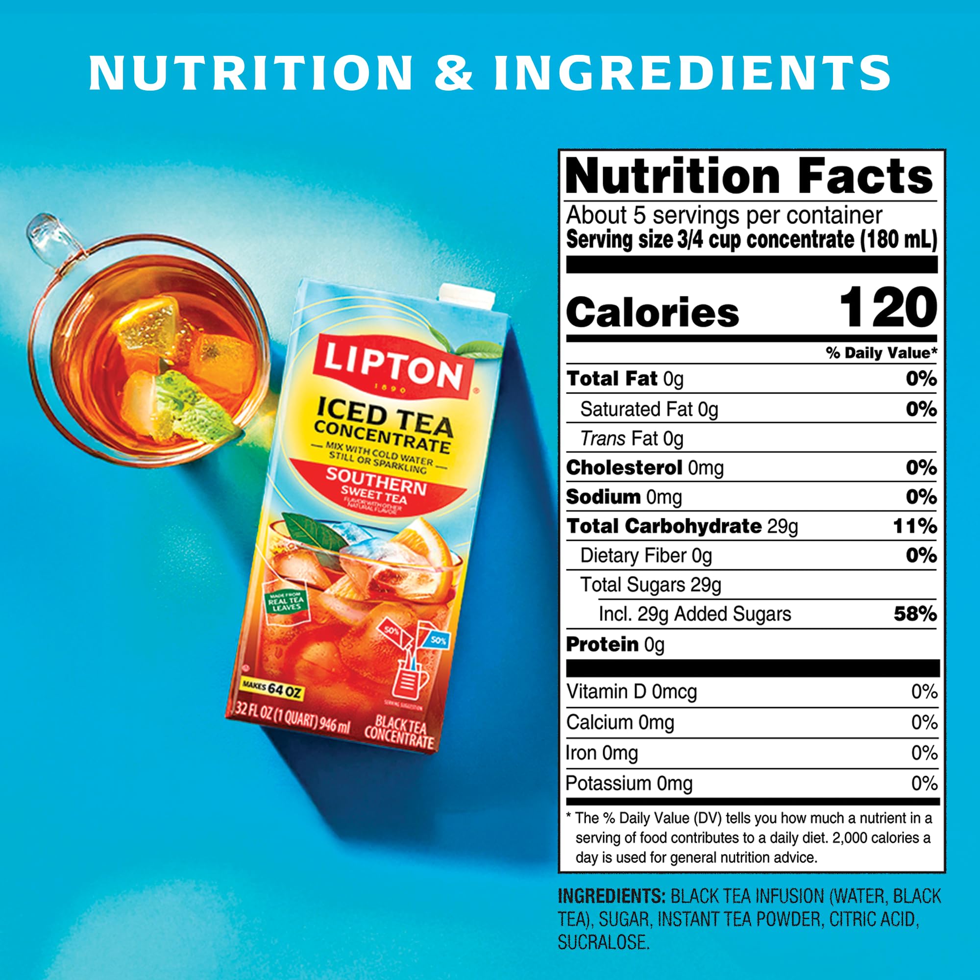 Lipton Southern Sweet Tea Concentrate, 32 Fl Oz