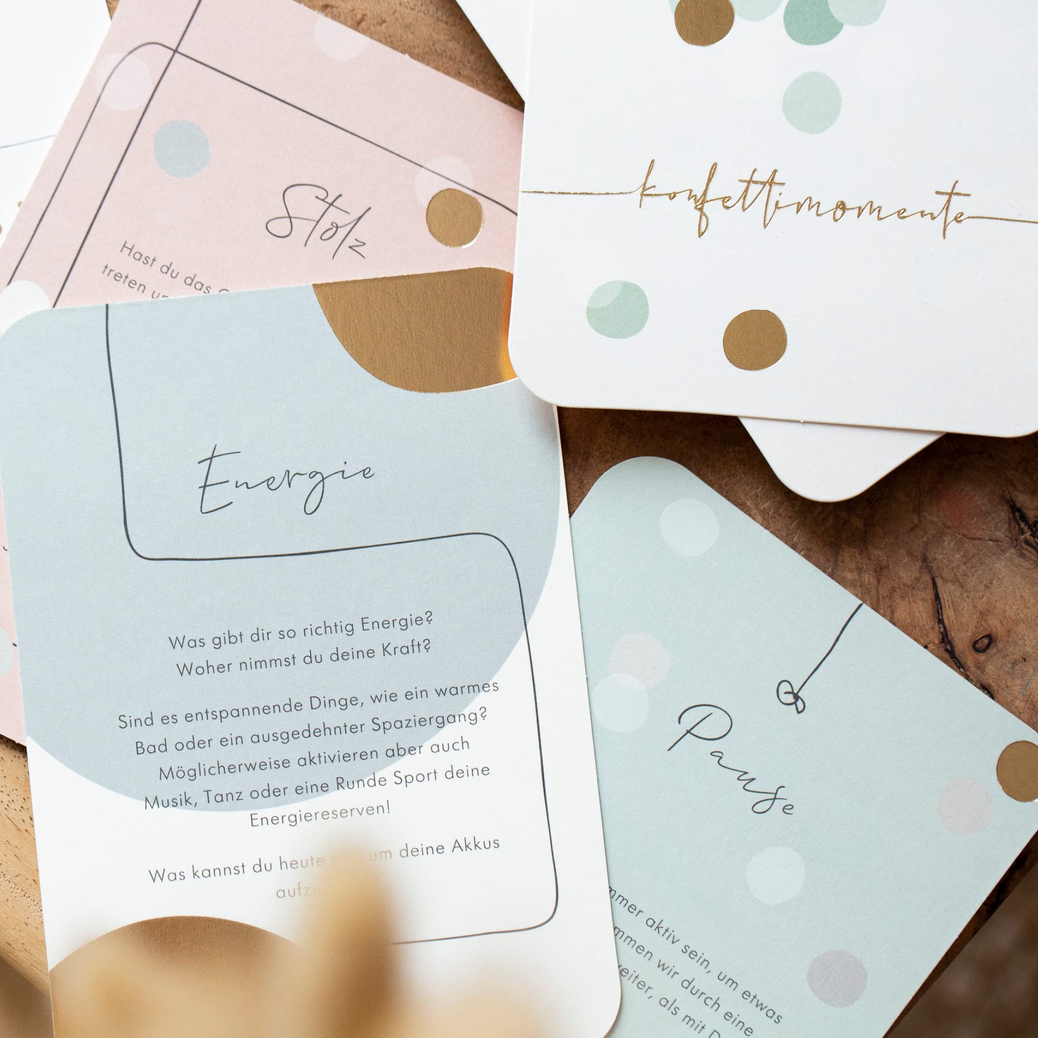 Momentos de confeti – Producto B – Pequeño daño al embalaje | Tarjetas de atención plena | Afirmaciones positivas para adultos y niños con folleto de acompañamiento y meditación a