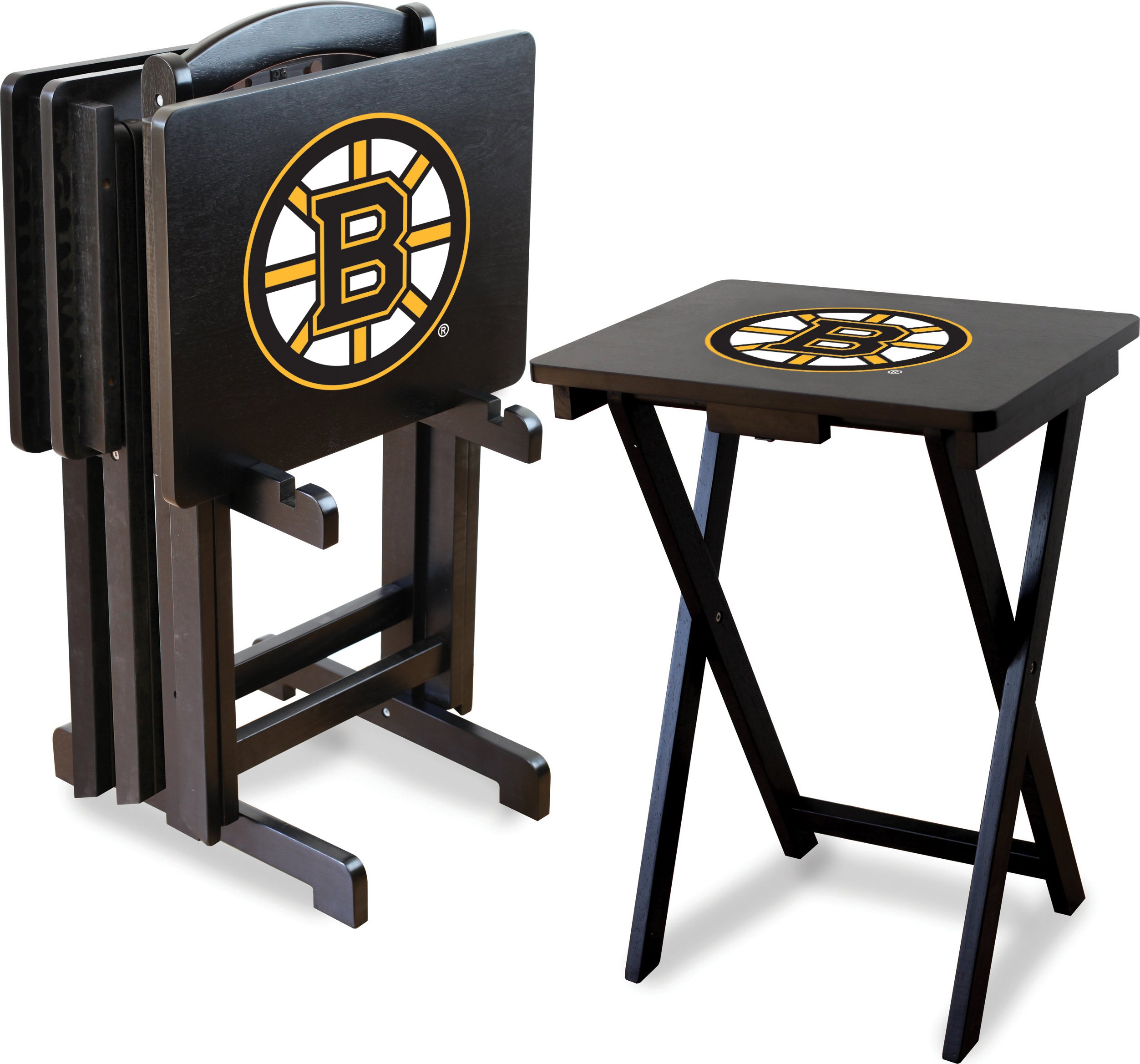 Imperial Officially Licensed NHL Merchandise: Foldable Wood TV Tray Table Set with Stand