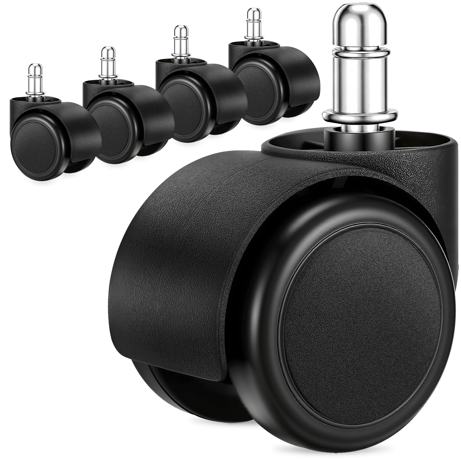 2 Inch Office Chair Casters Wheels Heavy Duty 5 pcs Chair Wheel Replacement Mute Rubber Rotating Desk Chair