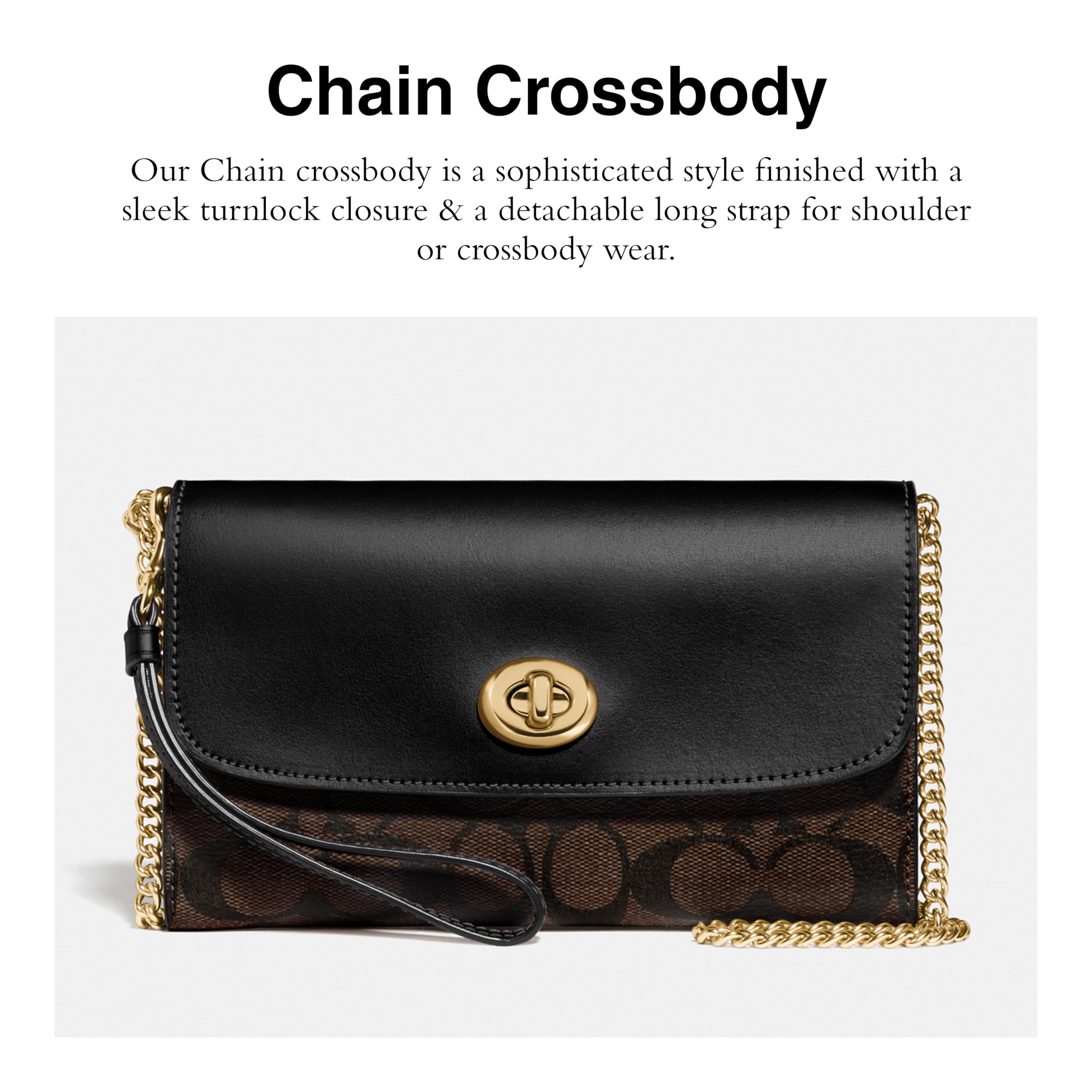 Coach Women's Signature Chain Crossbody Bag: Brown, Black One Size