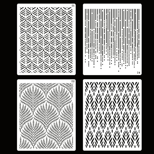 4 Pcs Floral Wedding Cake Stencils - Reusable Buttercream Templates