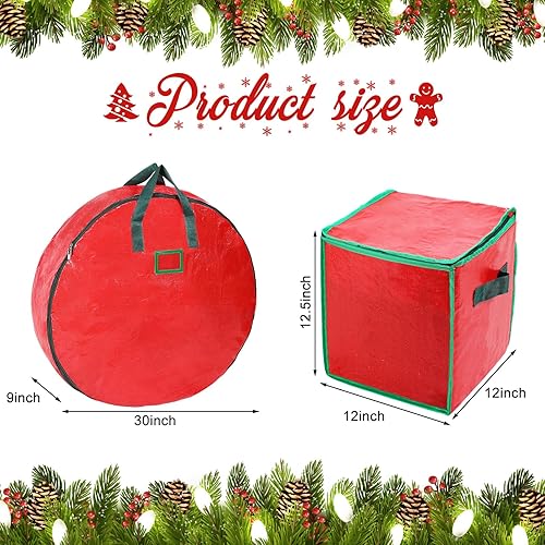 Miniatura 3 de Abbylike Juego de 4 bolsas grandes de almacenamiento para árbol de Navidad para árboles desmontados de hasta 9 pies, juego de bolsas de guirnalda de