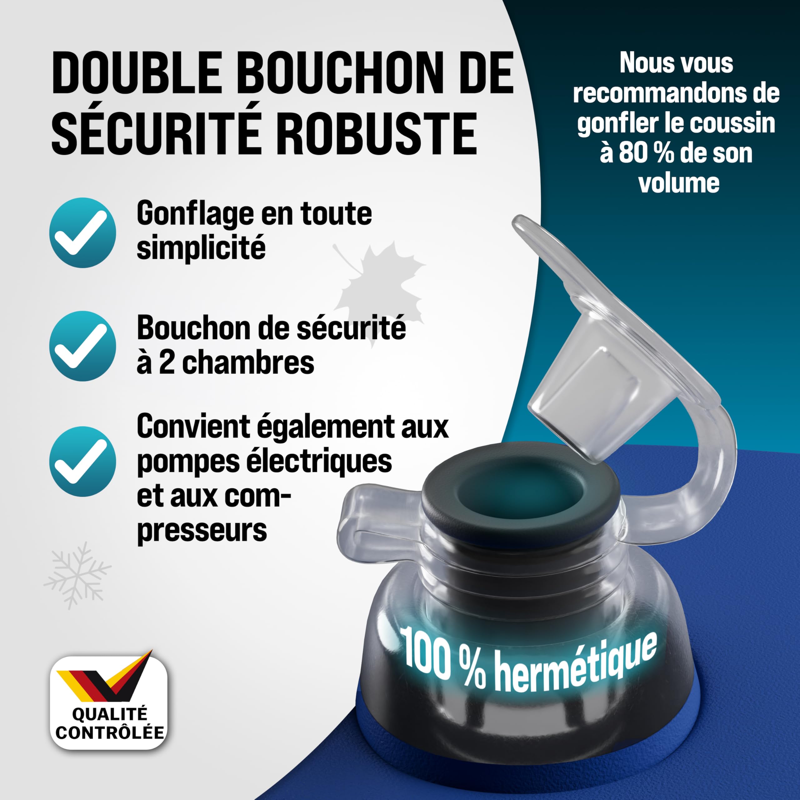 MONZANA® 4X Coussin de Piscine hivernage XL Corde PVC -20°C Double Couture 4 Oeillets Coussin Gonflable Oreiller Piscine Coussin Flottant Valve air | corde, double couture, 4 œillets, coussin gonflable, flottant, ballon, 120x120cm, eau chlorée, 0,44mm, ne