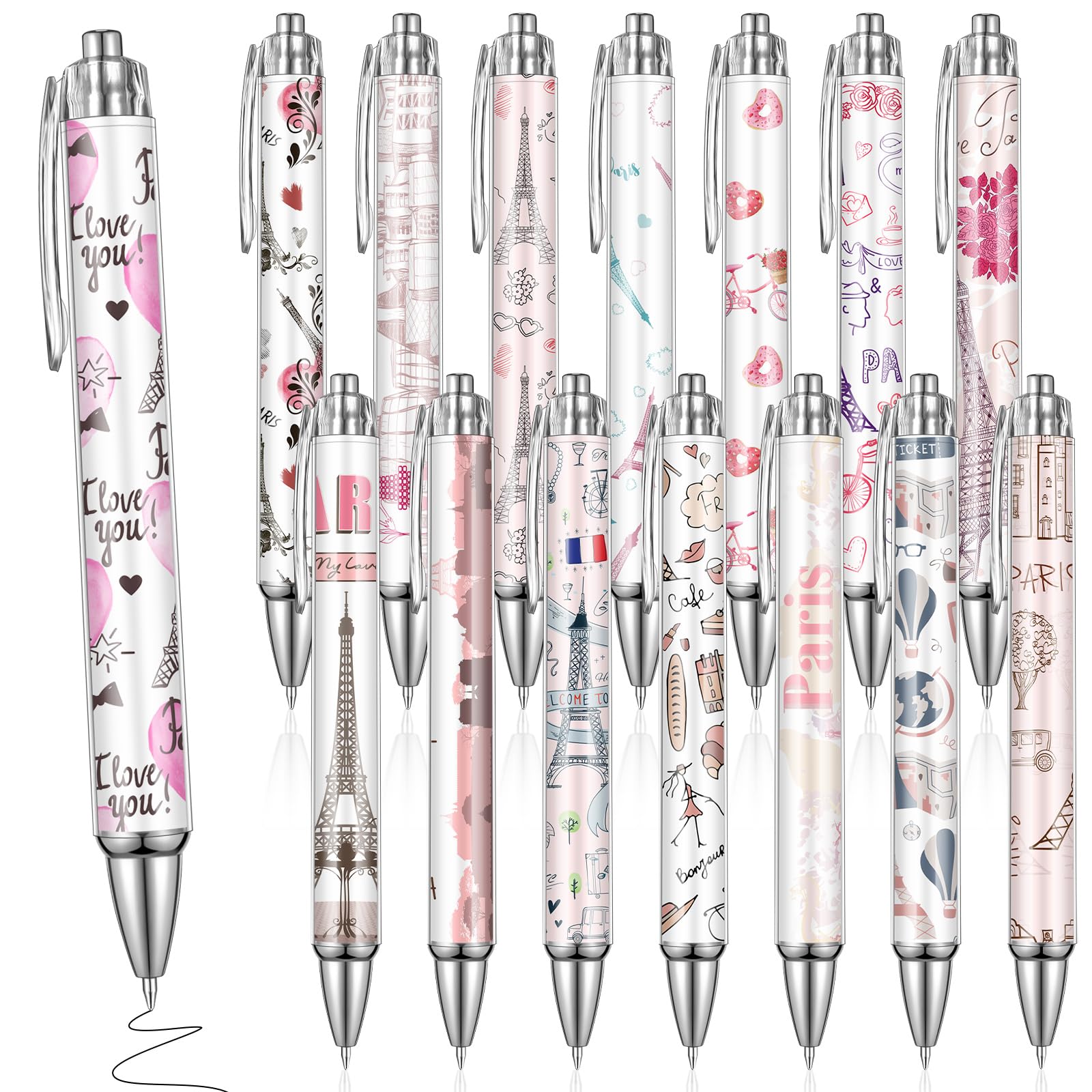 Sayglossy 15 Pcs Paris Travel Ballpoint Pens France Souvenirs Gifts