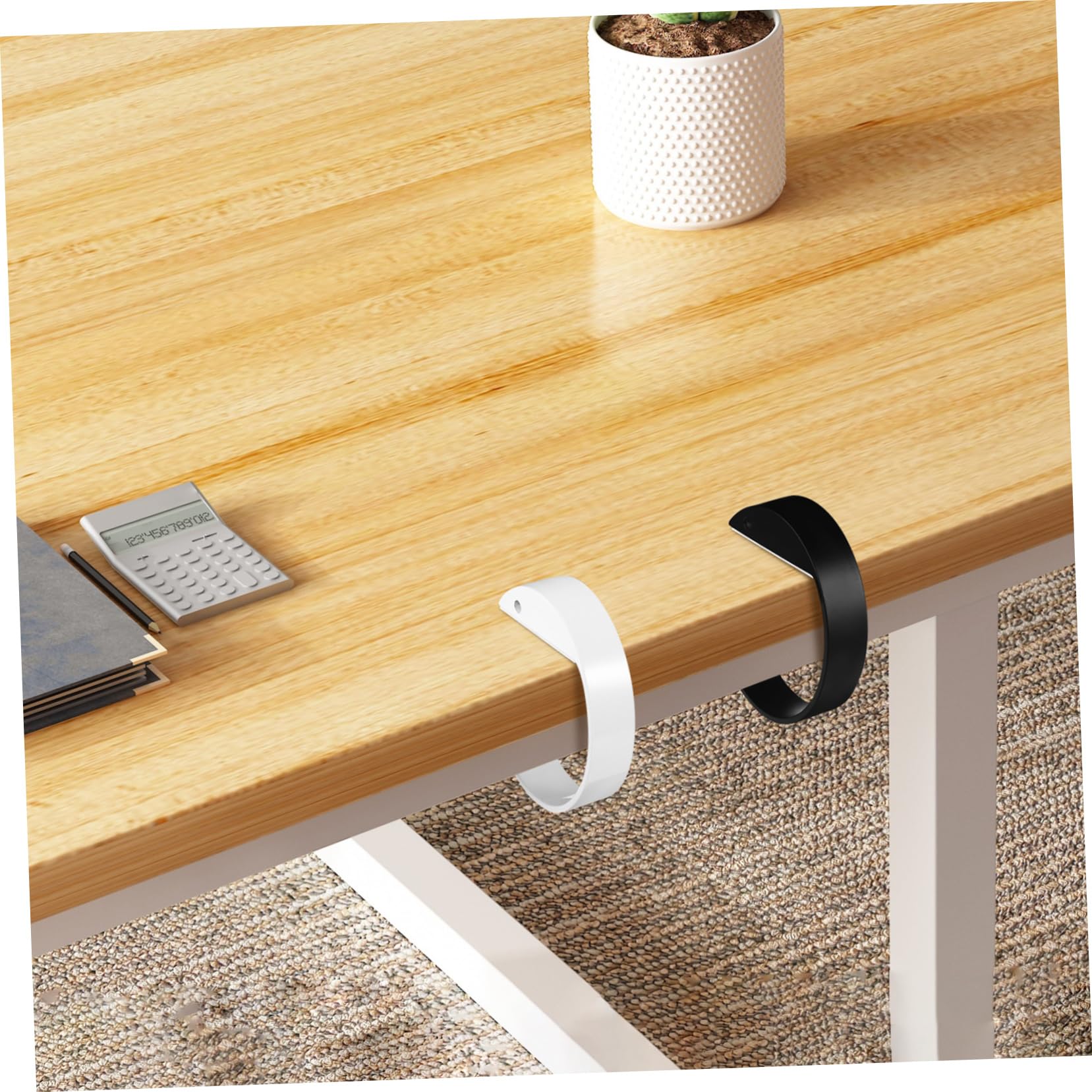 COLLBATH 2sets Table Purse Hook Handbag Hanger Desk Hanger Safe Clean Design 2pcs*2