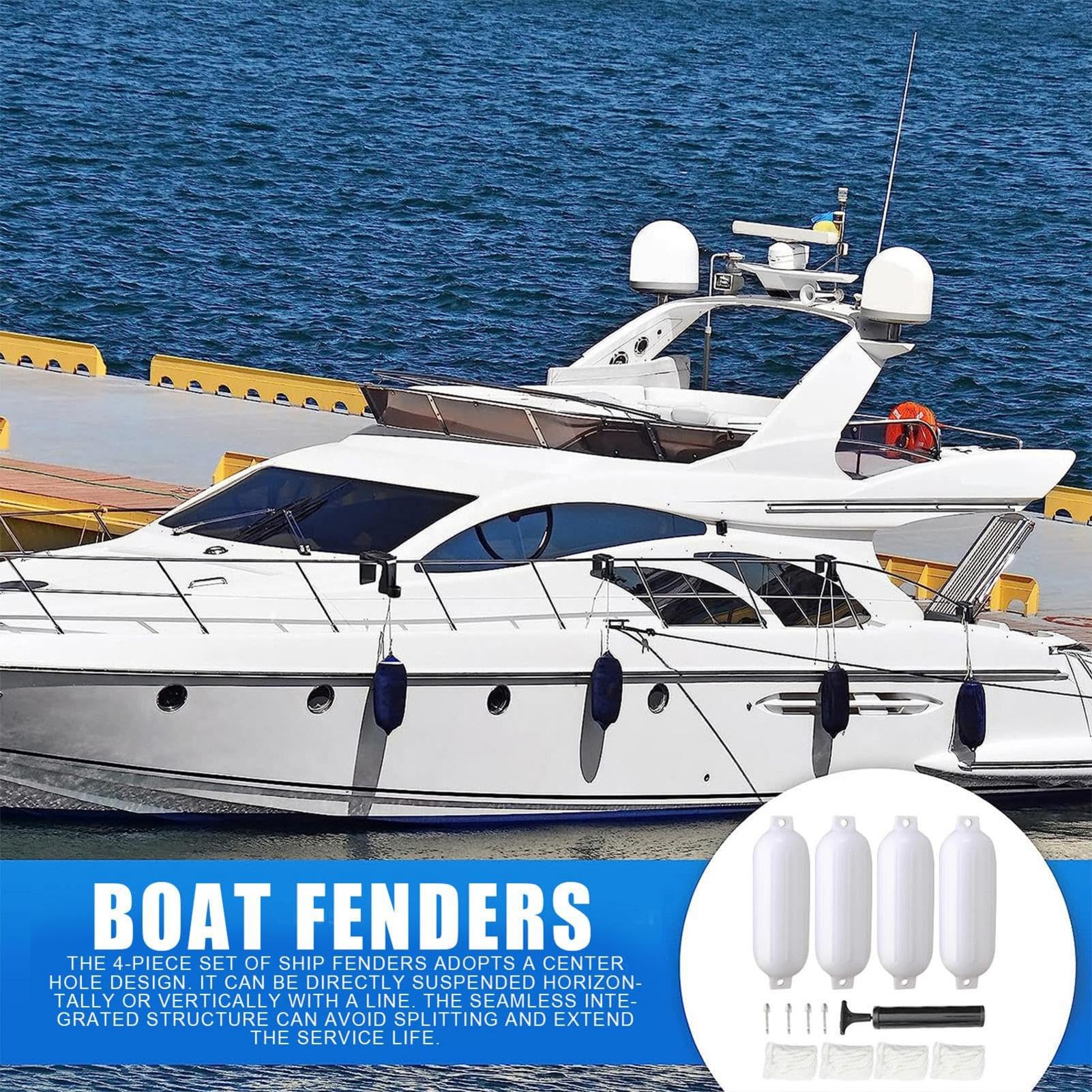 Boat Bumpers Fenders - 10 X 30 in Inflatable Ribbed Fenders Bumpers,Boat Dock Bumpers, Boat Dock Guards for Speed Boats, Pontoon Boat, Sail Boat Docks