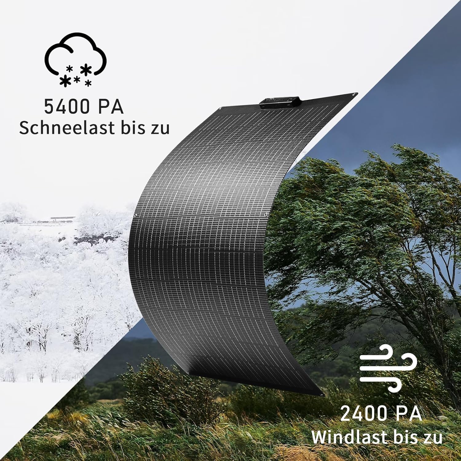 Flexibel Solarpanel 400W Monokristalline Flexible Solarmodul 400 Watt für 12V 24V Batterien Wohnwagen Wohnmobil Boot Yacht Marine Camper (2 Stücke 200W)