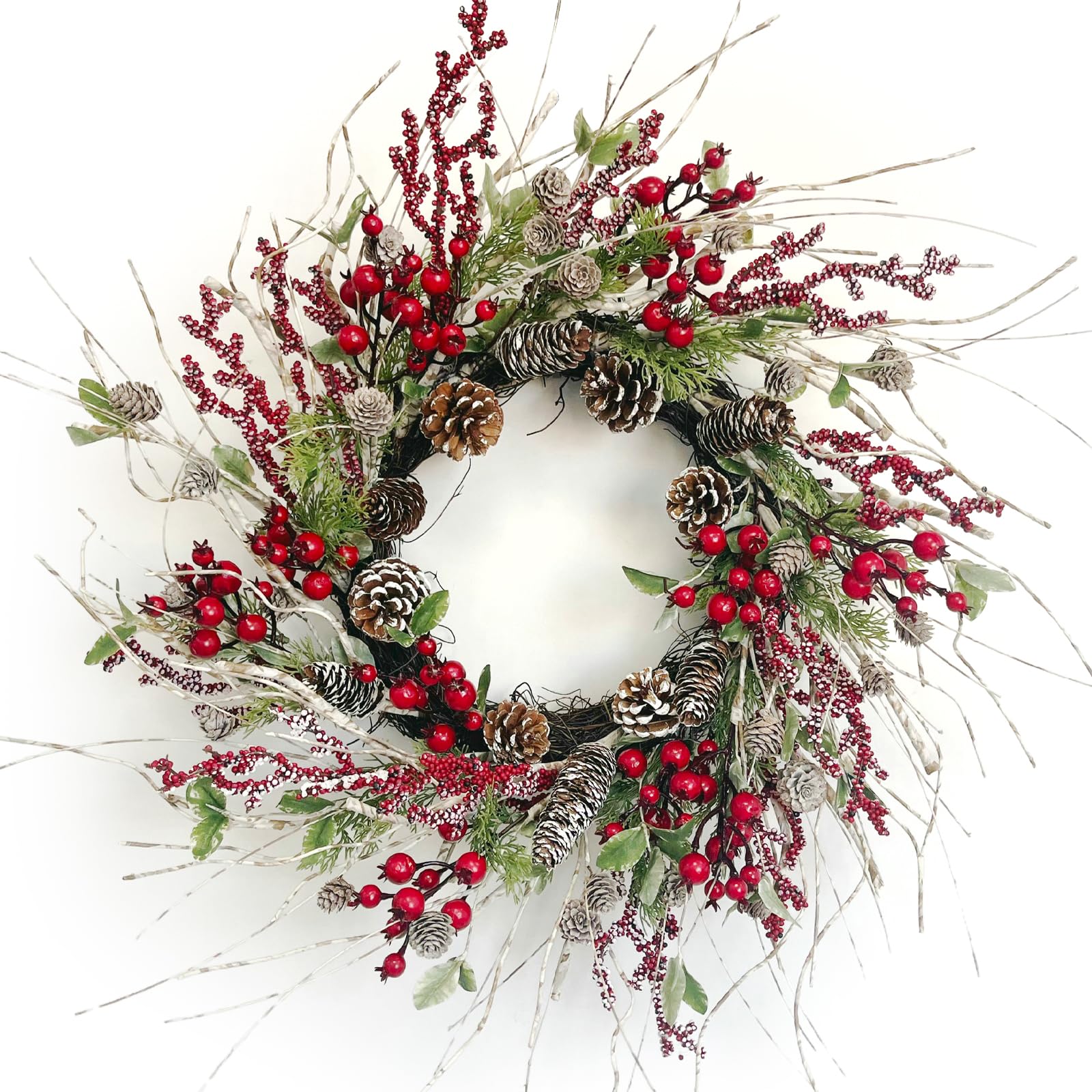 Winter wreathe 2024 ♡ cottonflower 約26 Amazon.com: Winter Front Door Wreath 26 Inch Winter Birch Wreaths
